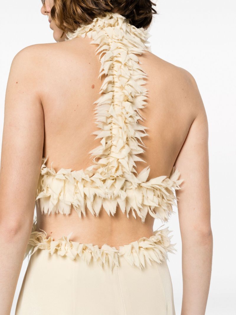 Neutral Xin Petal-appliquÃ_x0083_Â© Silk Gown