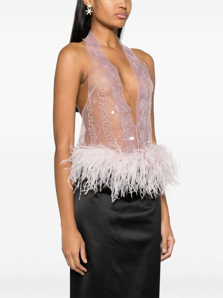 Purple Salina Sequin-embellished Top