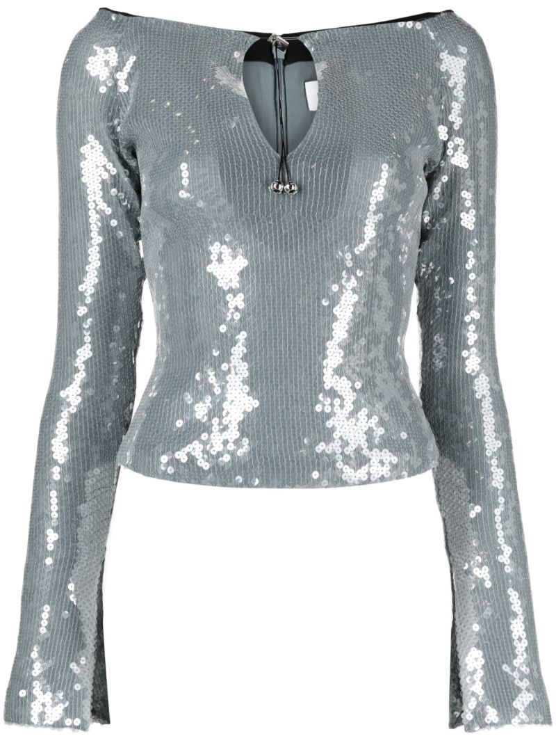 Blue Solace Sequin Top