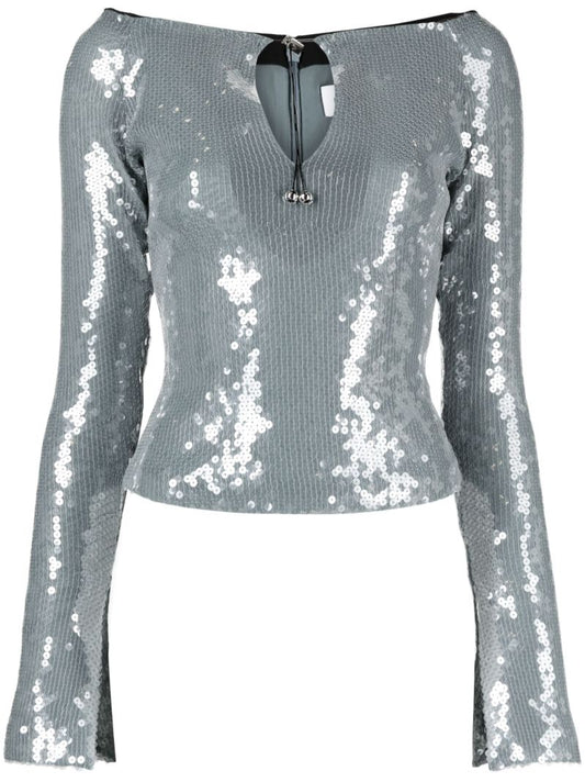 Blue Solace Sequin Top