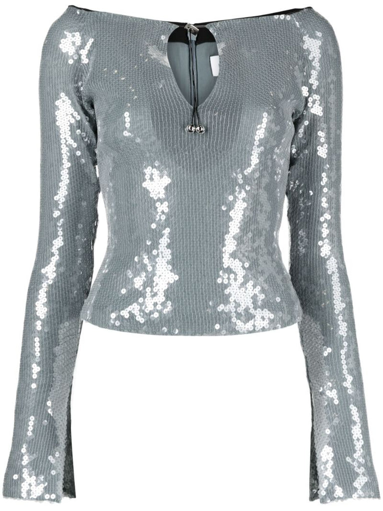 Blue Solace Sequin Top