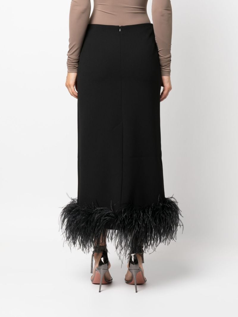 Black Petya Feather-trim Skirt