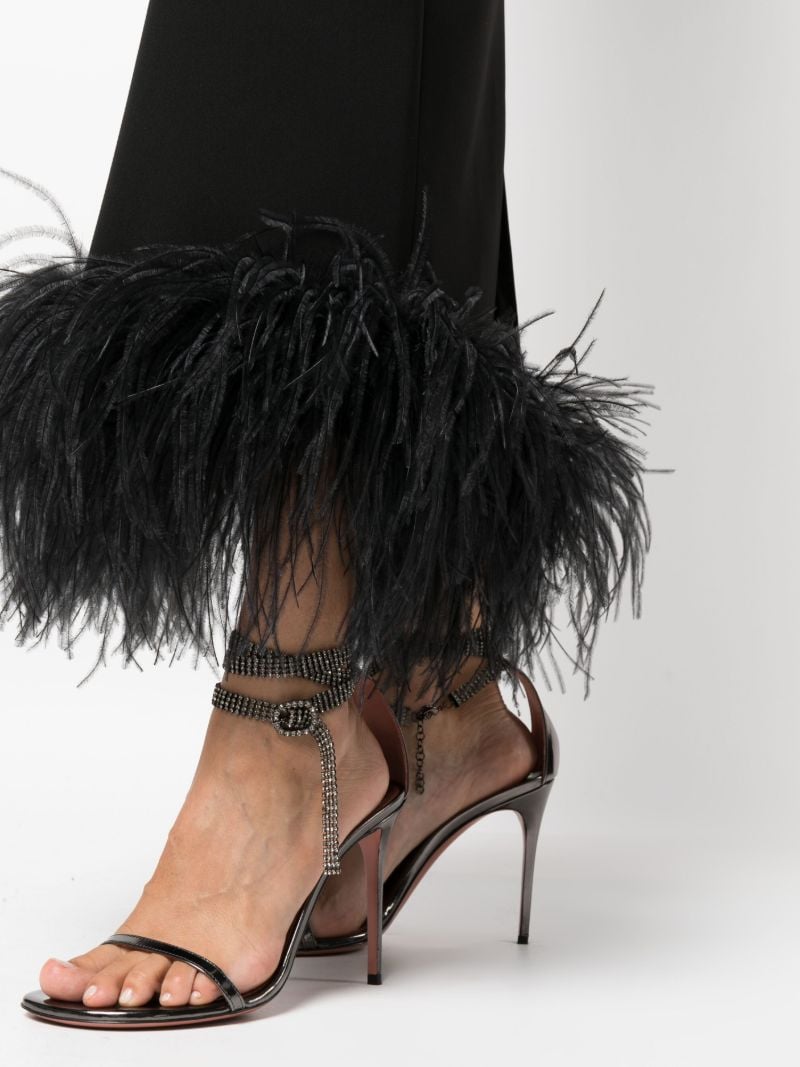 Black Petya Feather-trim Skirt