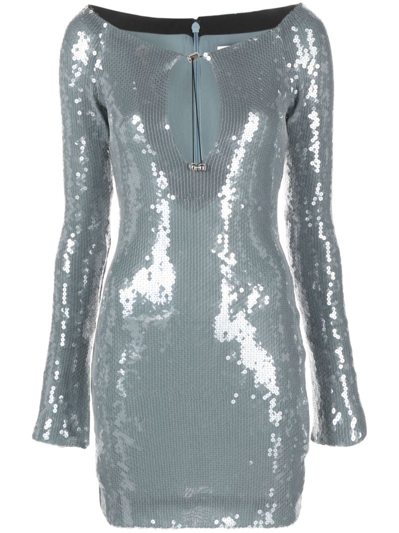 Silver Solare Sequinned Mini Dress