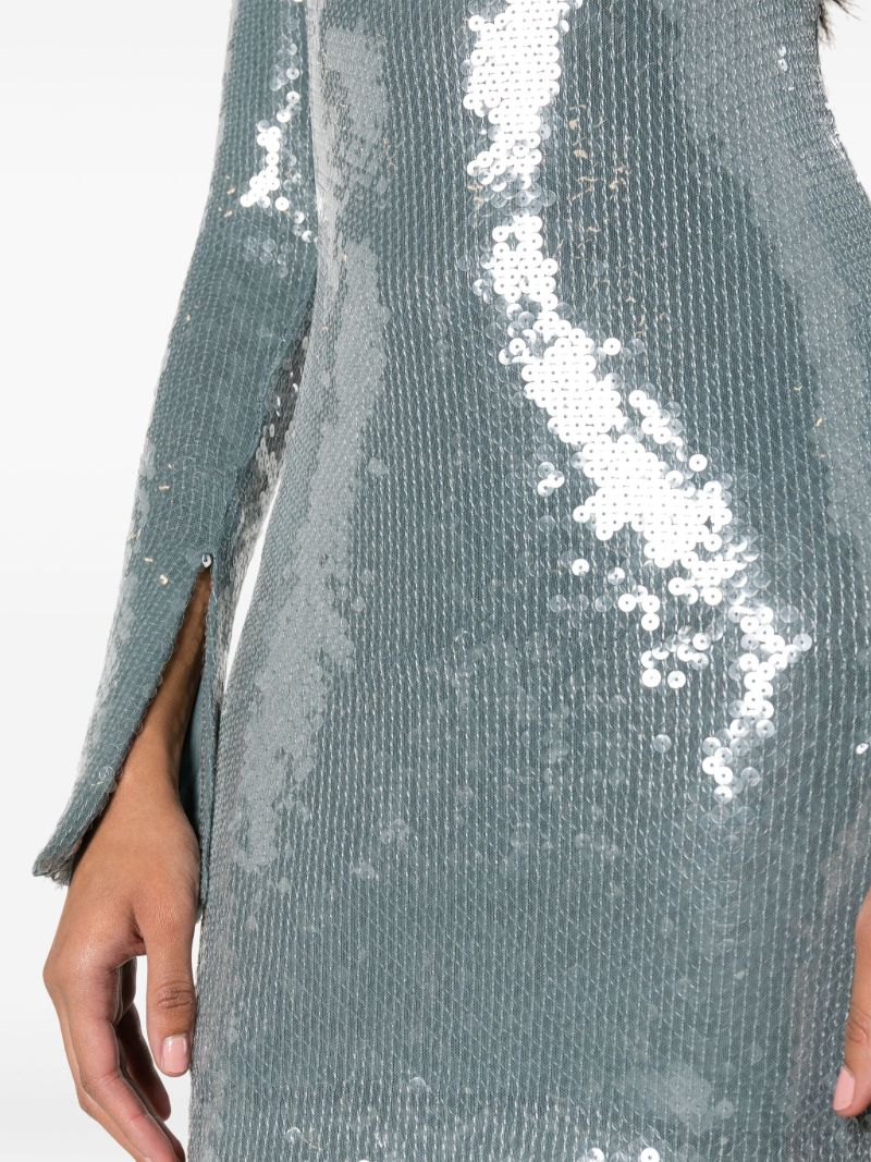 Silver Solare Sequinned Mini Dress
