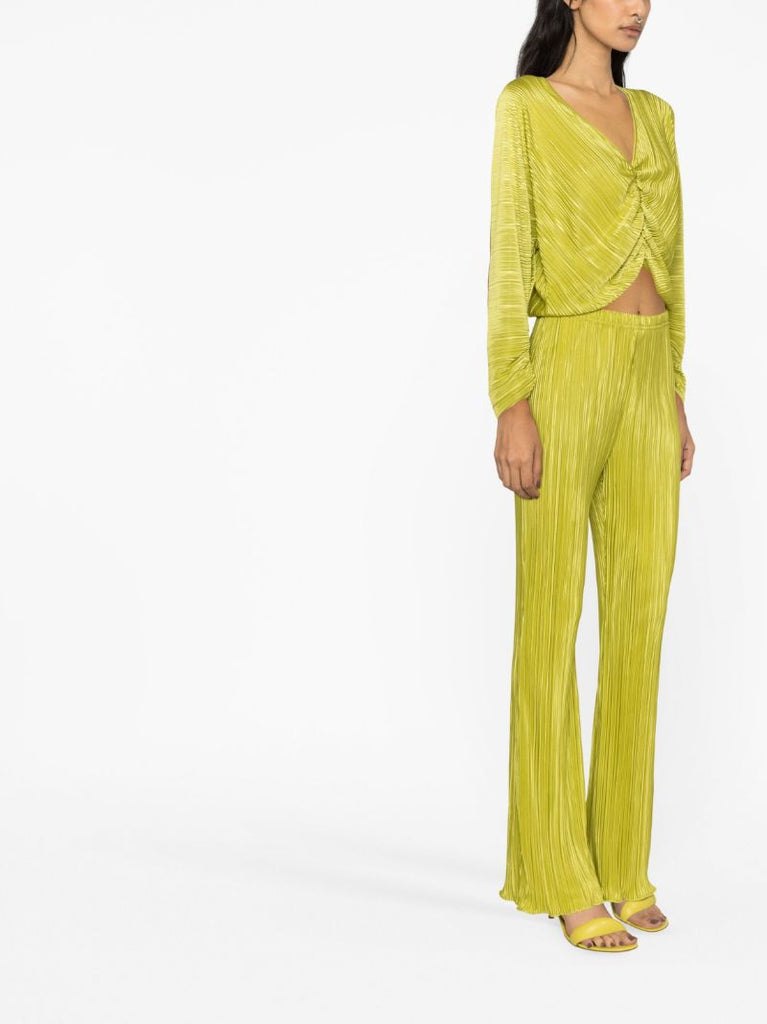 Yellow Always Fits PlissÃ_x0083_Â© Flared Trousers