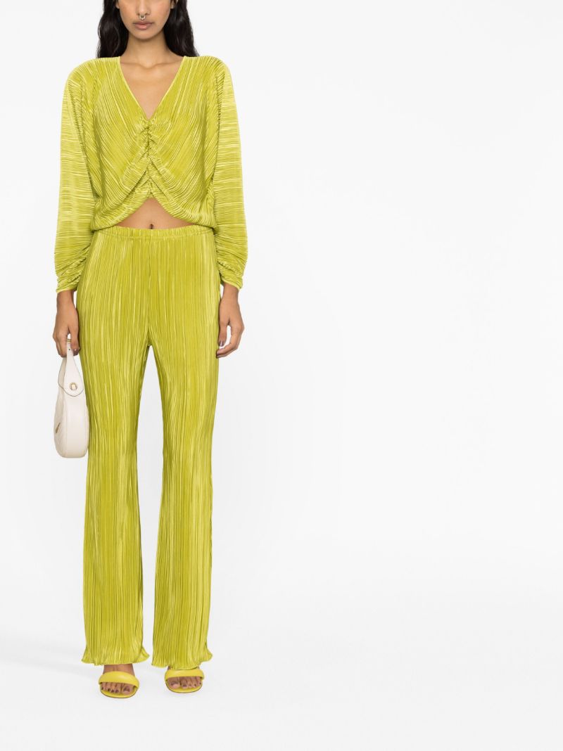 Yellow Always Fits PlissÃ_x0083_Â© Flared Trousers