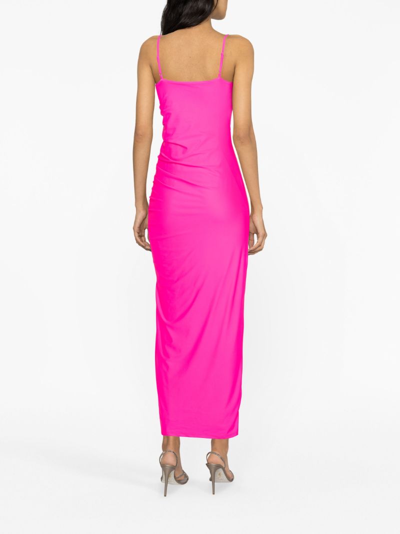 Pink Ruched Maxi Dress