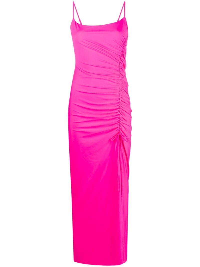 Pink Ruched Maxi Dress