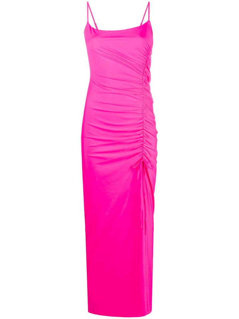 Pink Ruched Maxi Dress