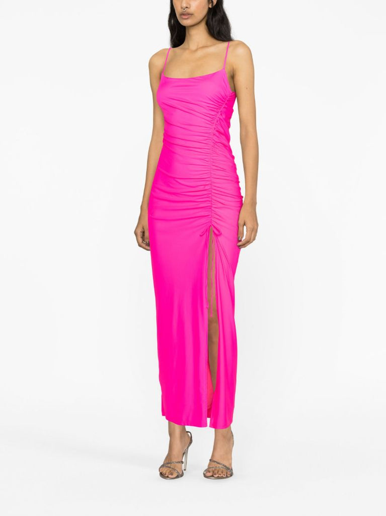 Pink Ruched Maxi Dress