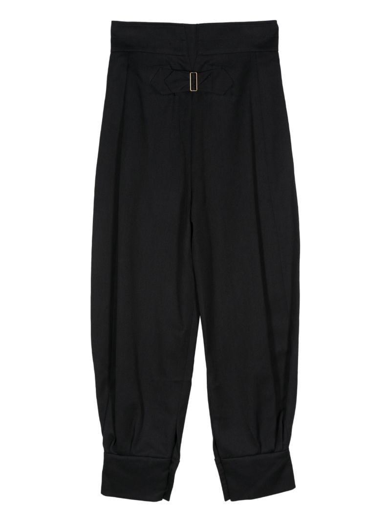 Blue Tapered Wool-cotton Trousers