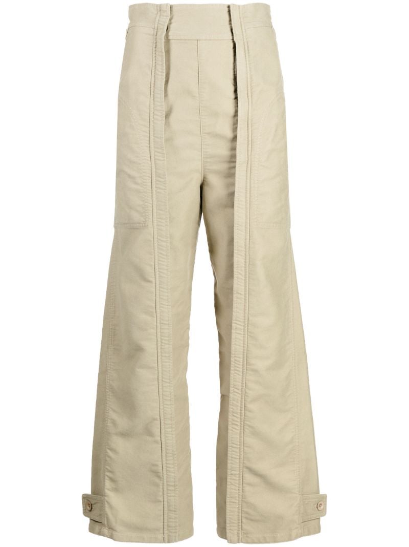 Neutral Utility Cotton Wide-leg Trousers