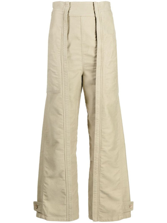 Neutral Utility Cotton Wide-leg Trousers