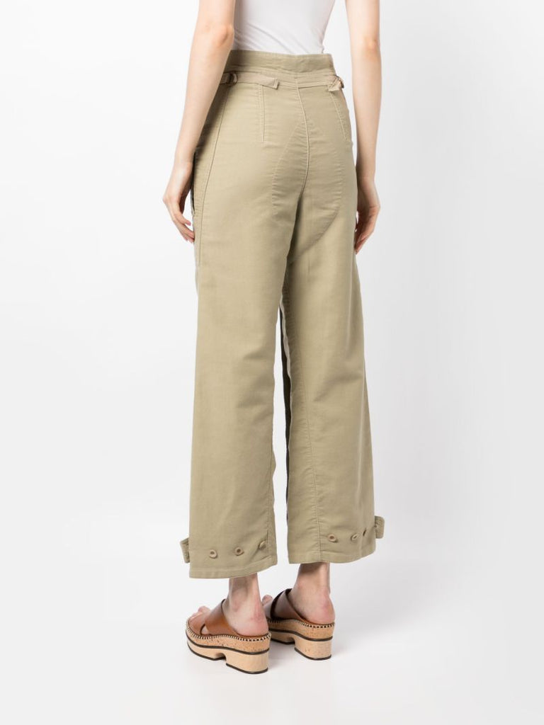 Neutral Utility Cotton Wide-leg Trousers