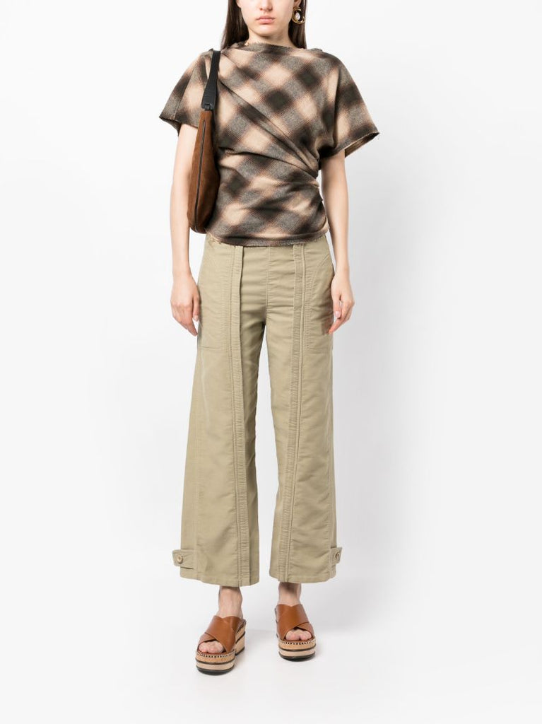 Neutral Utility Cotton Wide-leg Trousers
