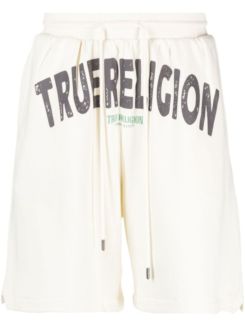 White Utopia Logo Print Shorts
