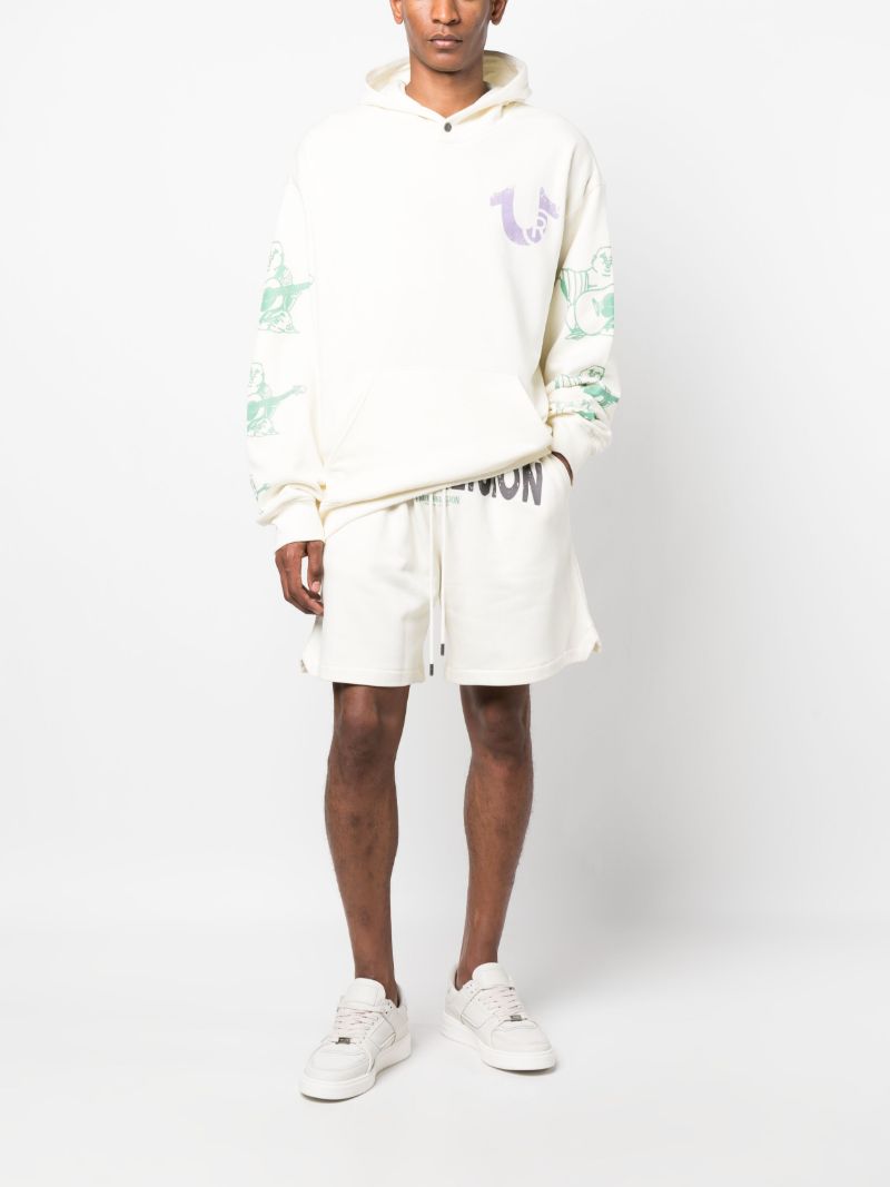 White Utopia Logo Print Shorts