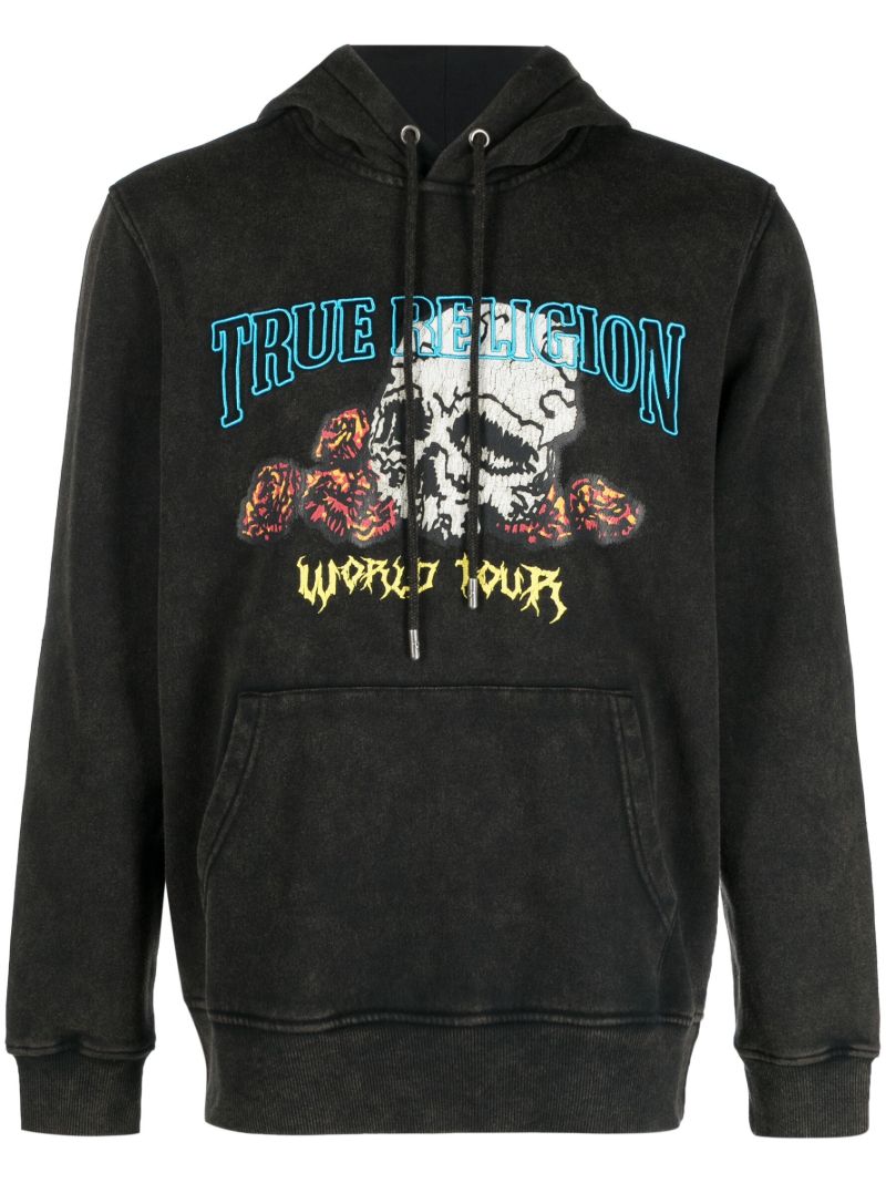 Black Skull-print Hoodie