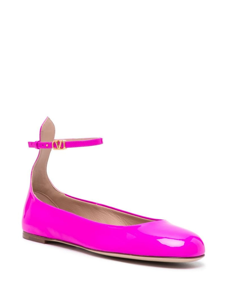 Pink Tan-go Patent-leather Ballet Pumps