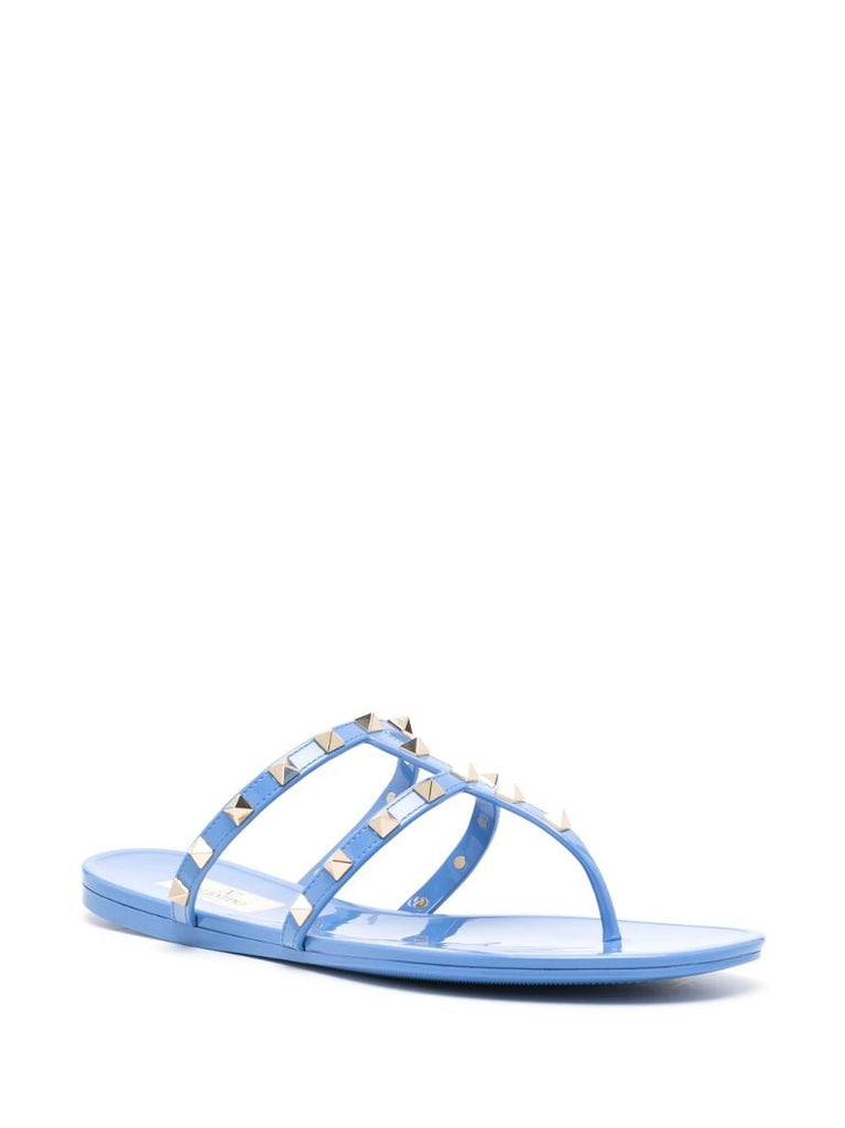 Blue Rockstud Rubber Sandals