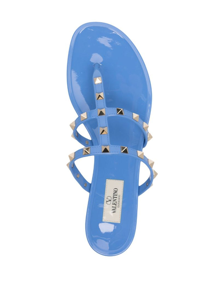Blue Rockstud Rubber Sandals