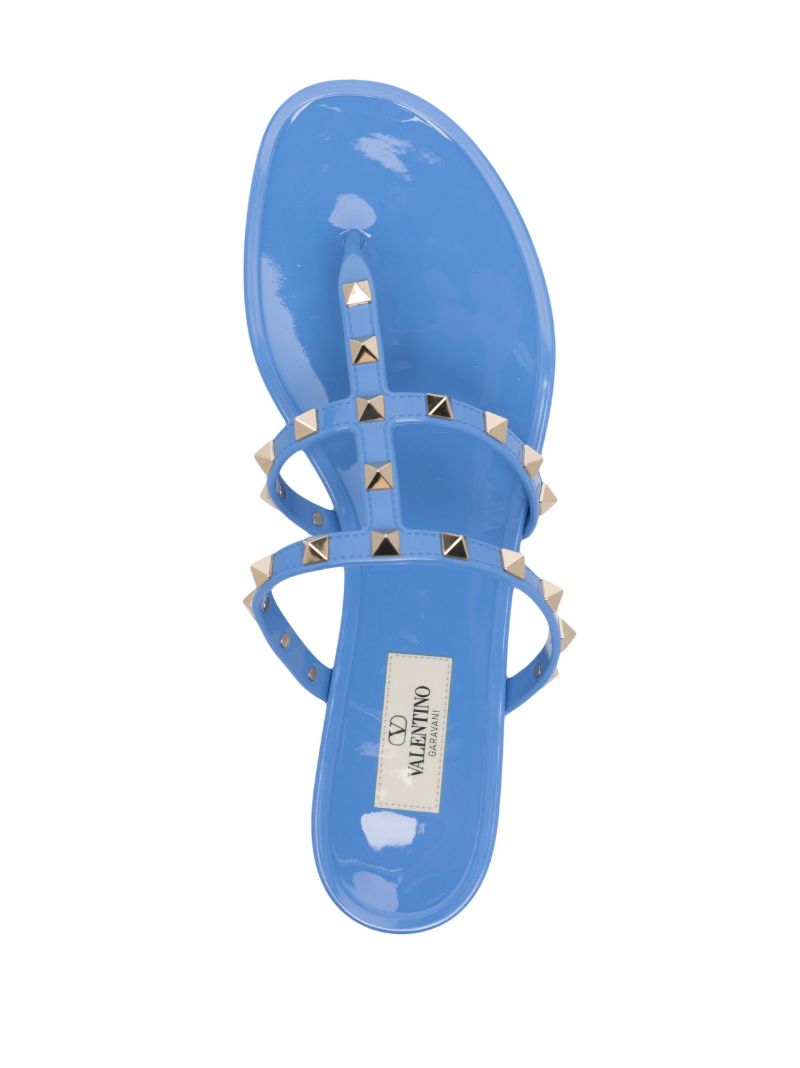 Blue Rockstud Rubber Sandals