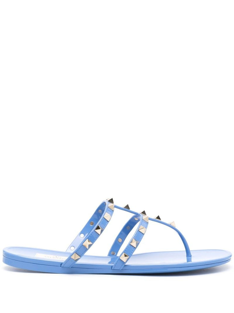 Blue Rockstud Rubber Sandals