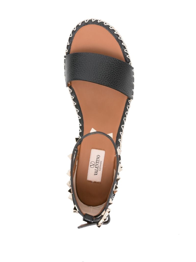 Black Rockstud 55 Flatform Espadrilles