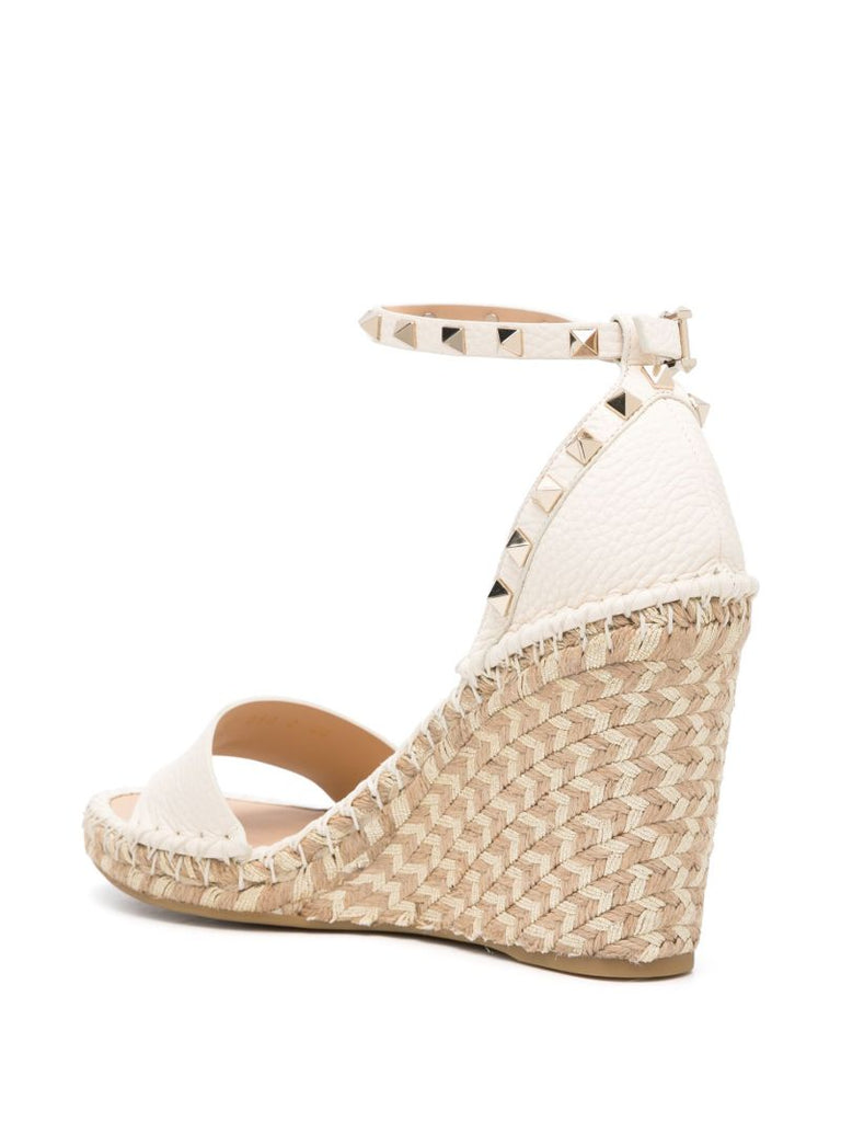 Neutral Rockstud 105 Espadrille Wedges