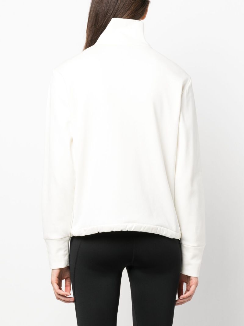 White Logo Patch Panelled Puffer Jacket