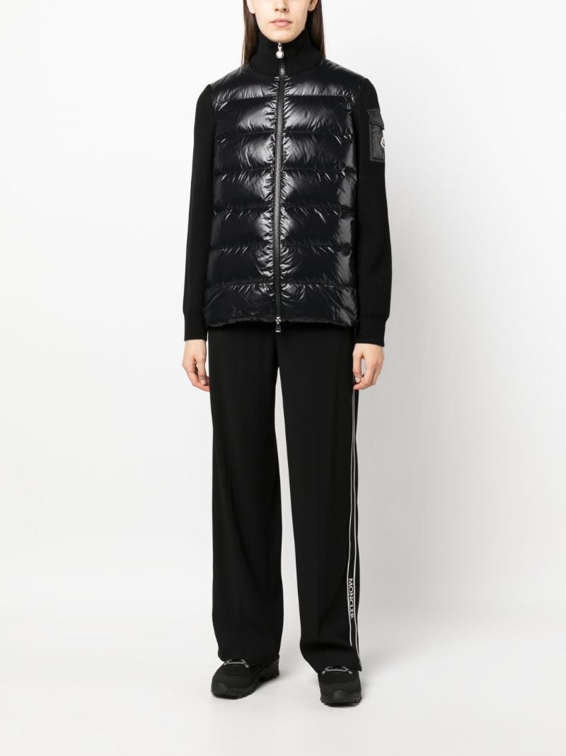 Black Knitted Sleeves Puffer Jacket