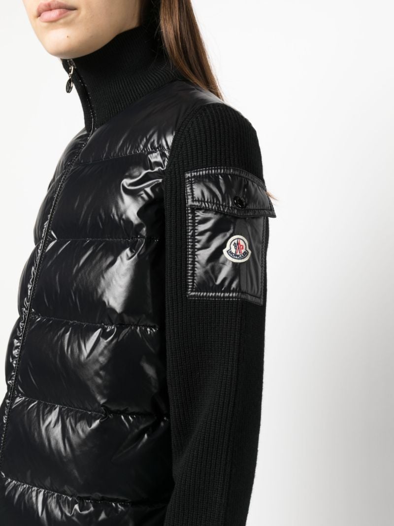 Black Knitted Sleeves Puffer Jacket