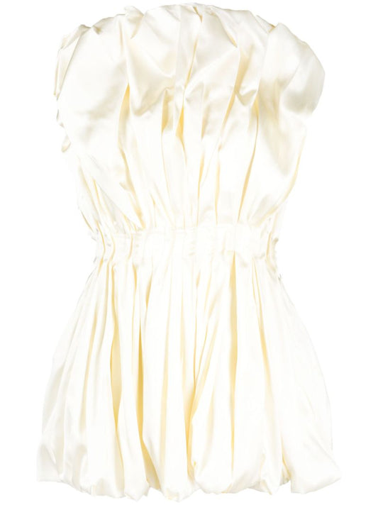 Neutral Raynara Pleated Bandeau Top