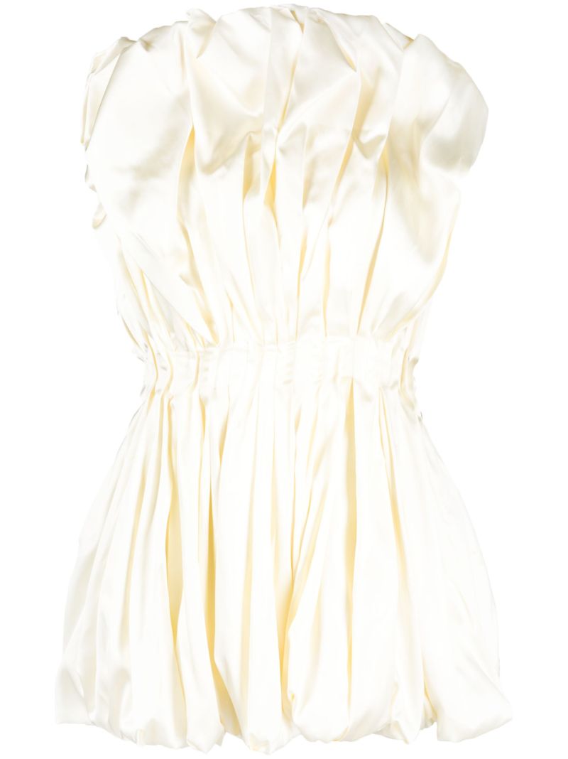 Neutral Raynara Pleated Bandeau Top