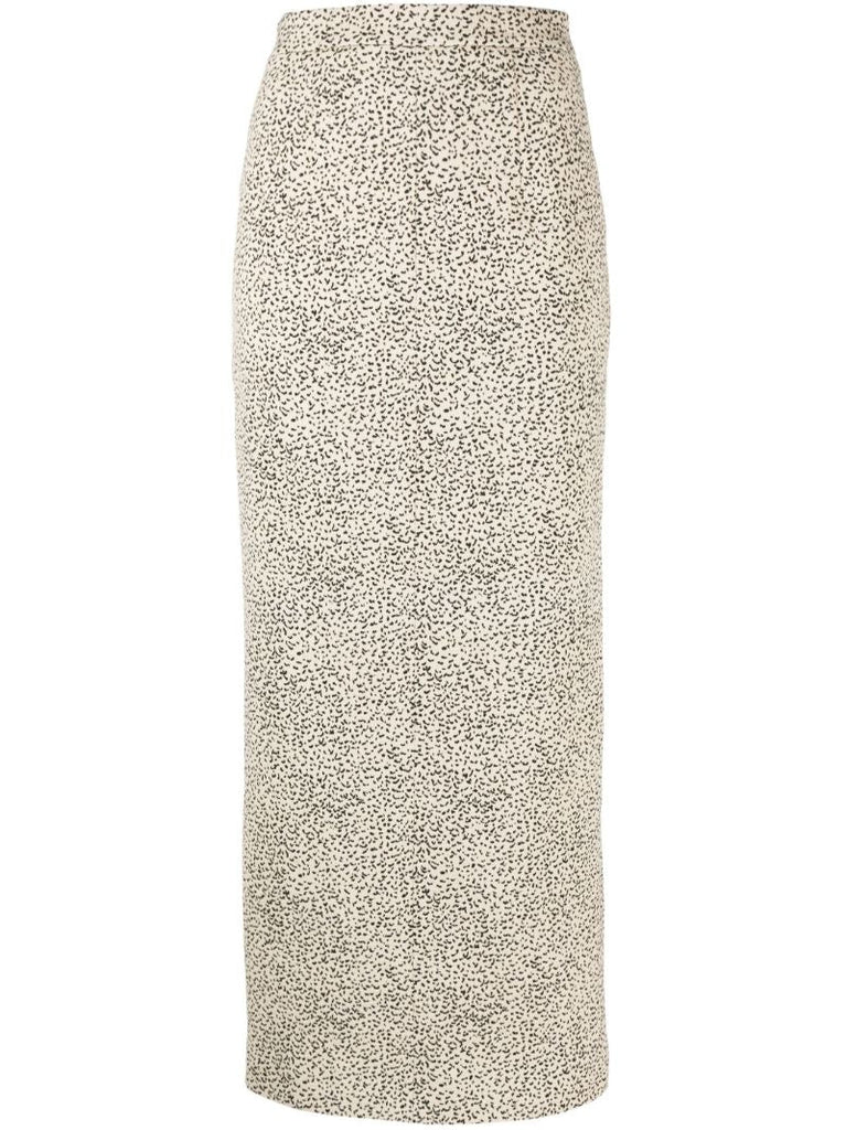 Neutral Ari Jacquard Midi Skirt