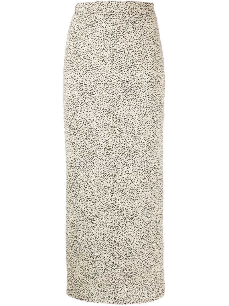 Neutral Ari Jacquard Midi Skirt
