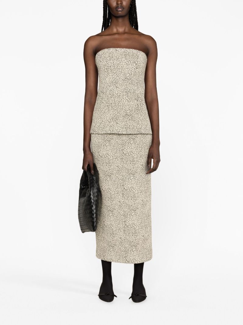 Neutral Ari Jacquard Midi Skirt