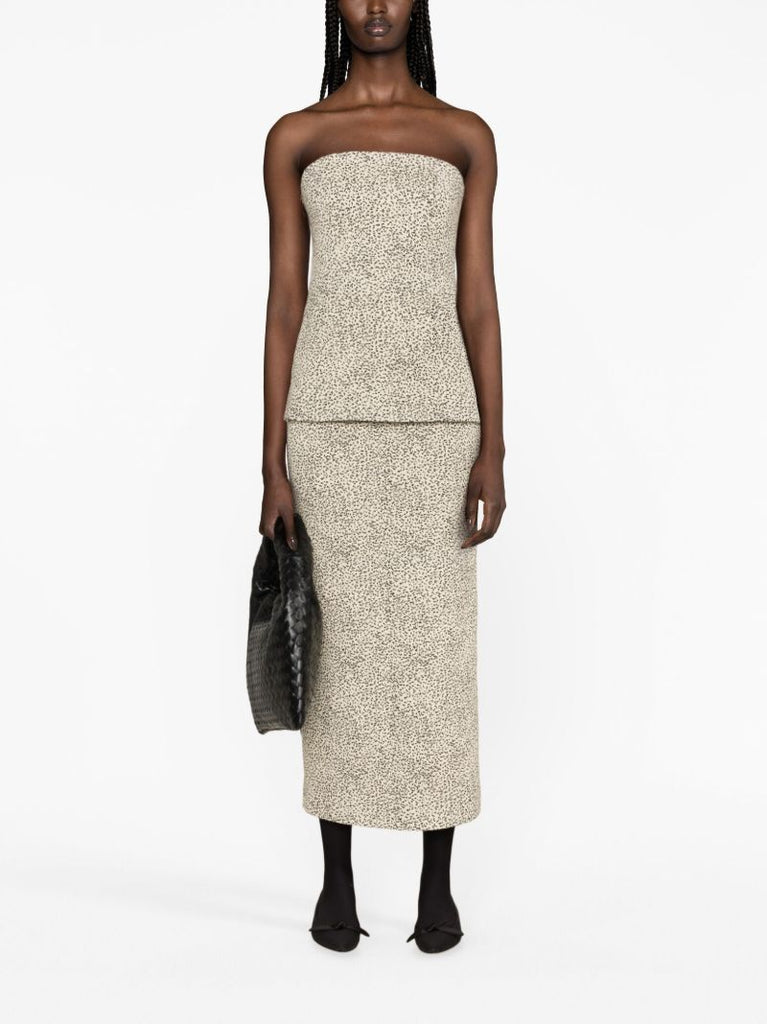 Neutral Ari Jacquard Midi Skirt
