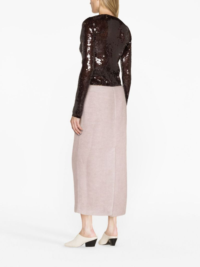 Pink Petya Knitted Midi Skirt