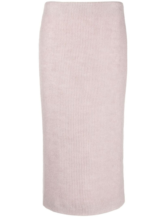 Pink Petya Knitted Midi Skirt