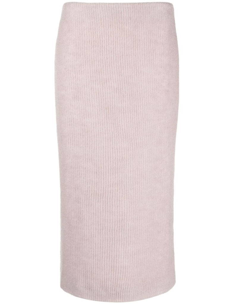 Pink Petya Knitted Midi Skirt