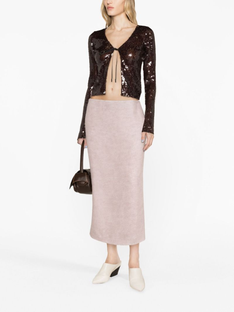 Pink Petya Knitted Midi Skirt