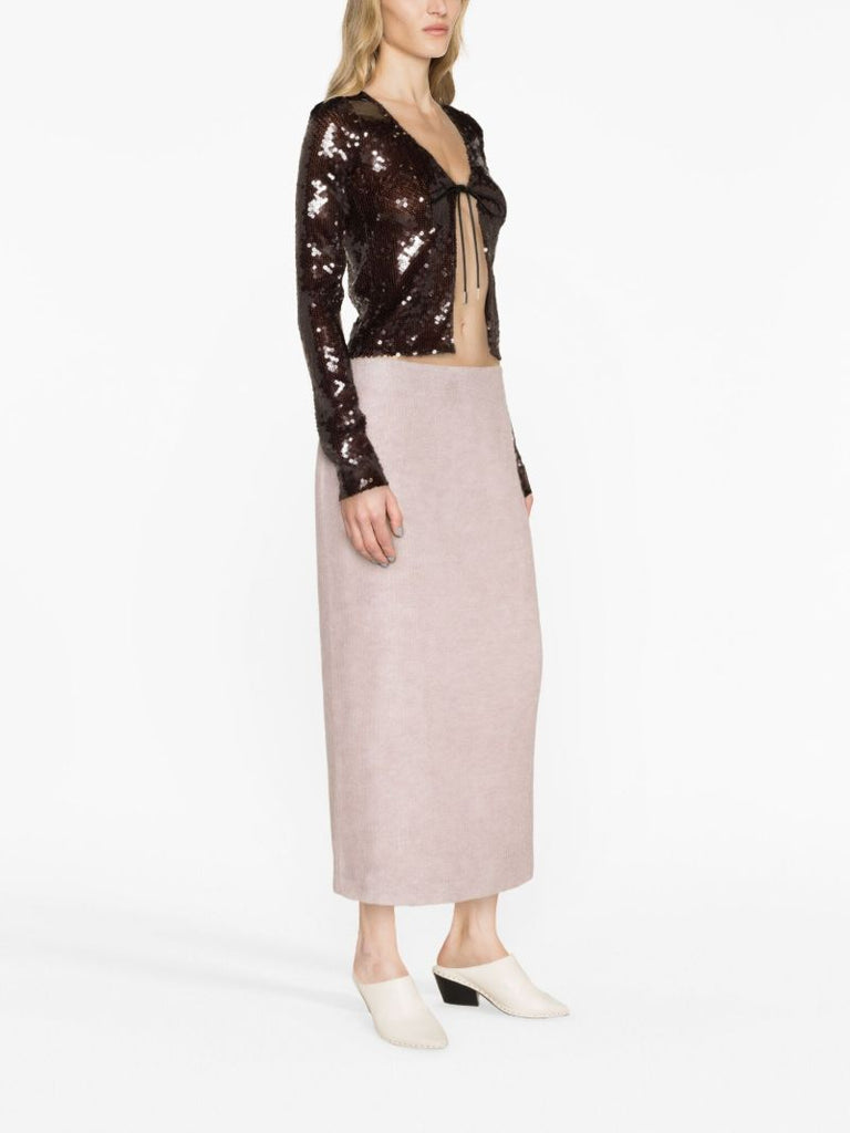 Pink Petya Knitted Midi Skirt