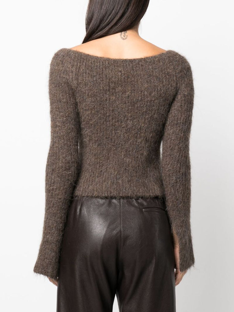 Brown Solare Ribbed Sweater