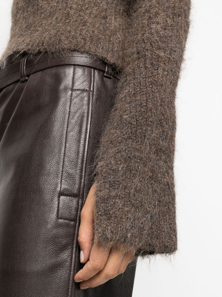 Brown Solare Ribbed Sweater