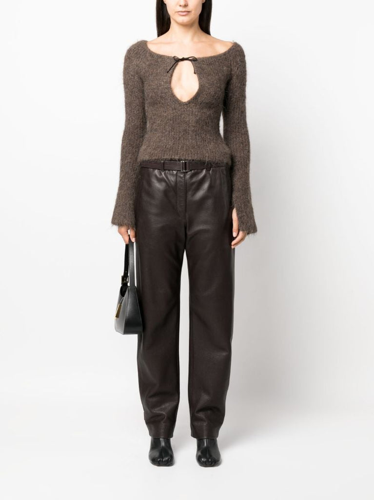 Brown Solare Ribbed Sweater