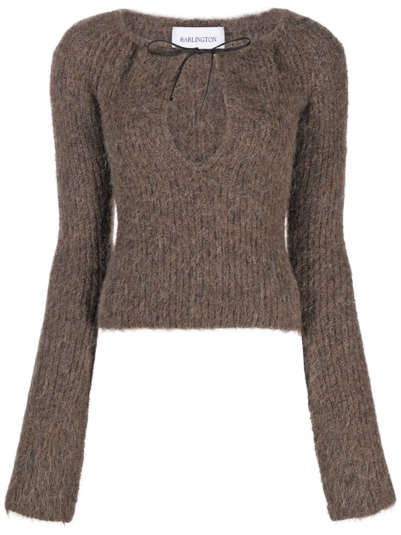 Brown Solare Ribbed Sweater