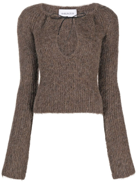 Brown Solare Ribbed Sweater