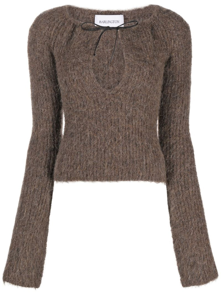 Brown Solare Ribbed Sweater